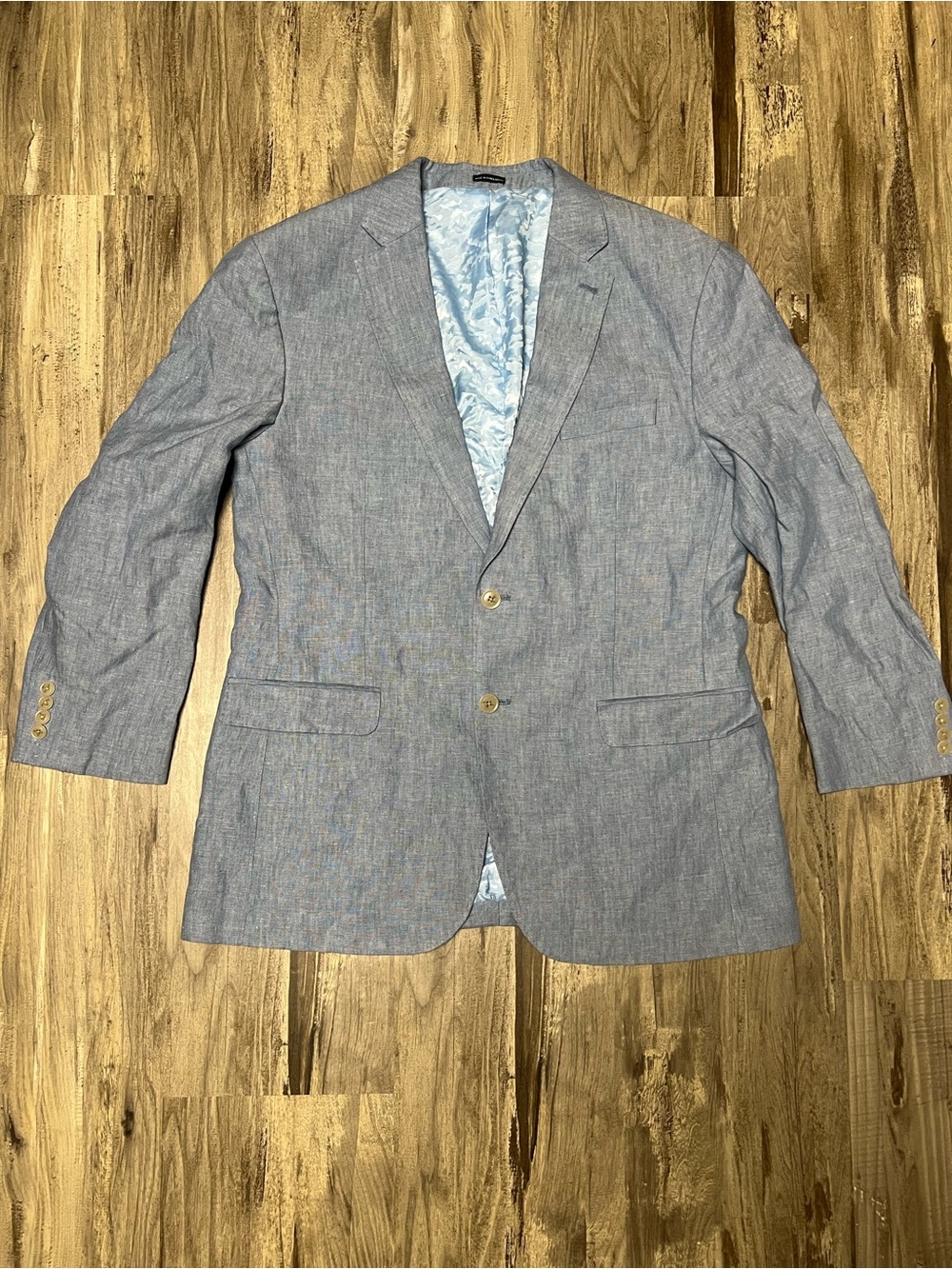 Joseph Abboud Light Blue Linen Sport Coat 44R (Fits Like 40R / 41 Slim) Camo